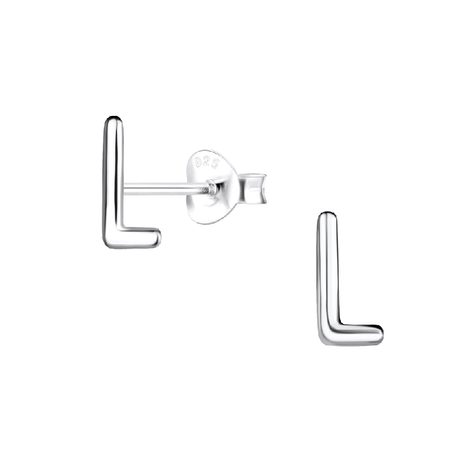 Children's Sterling Silver 'Letter S' Hoop Earrings