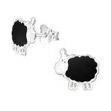 Children's Sterling Silver 'Black Sheep' Stud Earrings