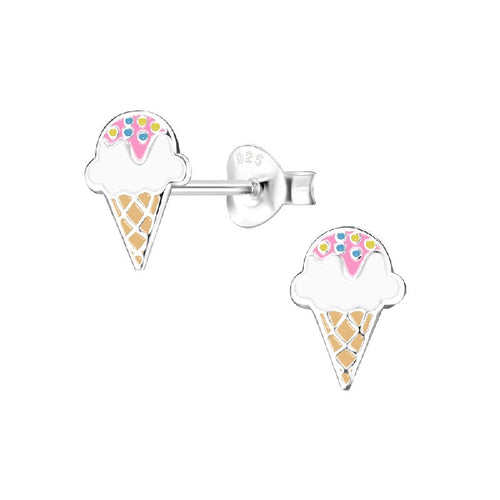 Children's Sterling Silver 'Ice Cream' Stud Earrings