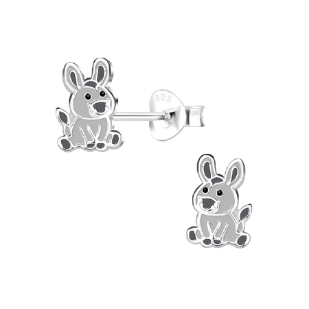 Children's Sterling Silver Diamante Ladybird Stud Earrings