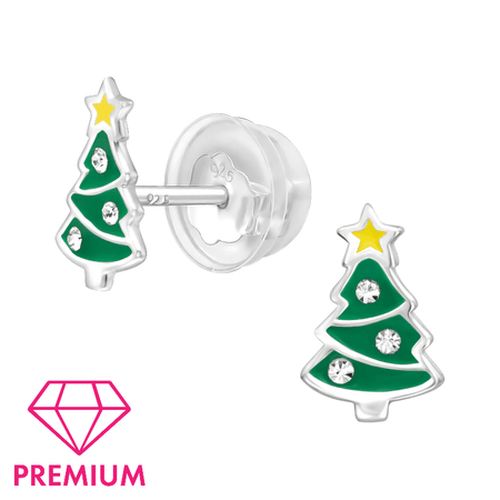 Children's Sterling Silver Crystal Star Screw Back Stud Earrings