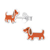Children's Sterling Silver Sausage Dog / Dachshund Stud Earrings
