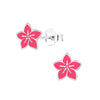 Children's Sterling Silver 'Pink Lotus Flower' Stud Earrings