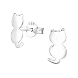 Children's Sterling Silver Cat Stud Earrings