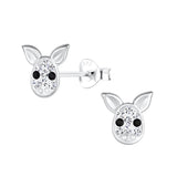 Children's Sterling Silver Crystal Pig Stud Earrings