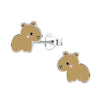 Children's Sterling Silver Capybara Stud Earrings (Light Brown)