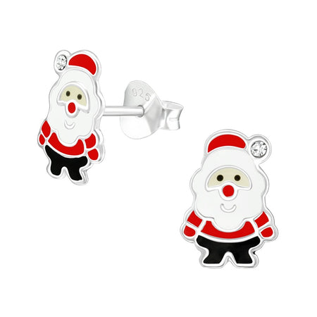Children's Sterling Silver Christmas Puppy Dog Stud Earrings