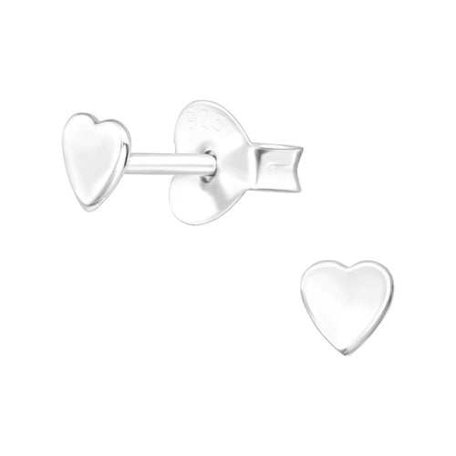 Children's Sterling Silver Heart Stud Earrings