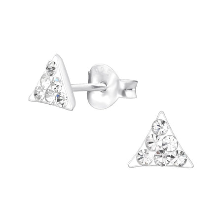 Children's Sterling Silver 'Lucky Four Leaf Clover' Crystal Stud Earrings