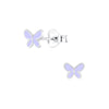 Children's Sterling Silver 'Pale Lilac Purple' Butterfly' Stud Earrings