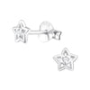 Children's Sterling Silver 'April Birthstone' Star Stud Earrings