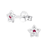 Children's Sterling Silver 'July Birthstone' Star Stud Earrings