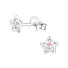 Children's Sterling Silver 'October Birthstone' Star Stud Earrings