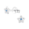 Children's Sterling Silver 'December Birthstone' Star Stud Earrings