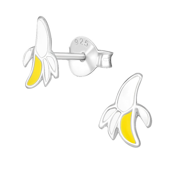 Children's Sterling Silver 'Top Banana' Stud Earrings