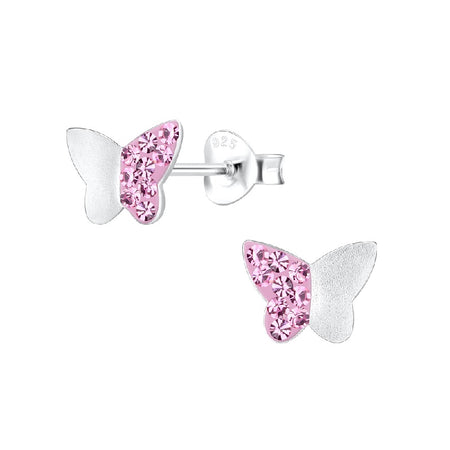 Children's Sterling Silver 'Dog with Red Collar' Crystal Stud Earrings