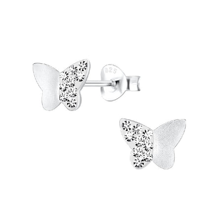 Children's Sterling Silver 'Dog with Red Collar' Crystal Stud Earrings