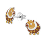 Children's Sterling Silver Capybara with Crystal Stud Earrings