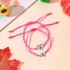 Adjustable Mother and Daughter Sun and Moon Heart Wish Bracelets with Presentation Card - Neon Pink