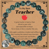 'To My Best Teacher' African Pine Stone Stretch Bracelet- Teacher Gift