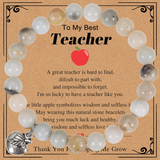 'To My Best Teacher'  Amazon Stone Stretch Bracelet- Teacher Gift
