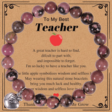 'To My Best Teacher' Agate Stone Stretch Bracelet- Teacher Gift