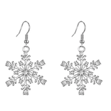 Adult's Christmas 'Snowflake with Crystal' Drop Earrings