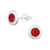 Teen/Adult Sterling Silver 'January Birthstone' Round Stud Earrings