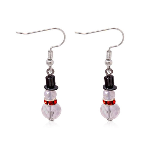 Adult's 'Christmas Snowman' Drop Earrings
