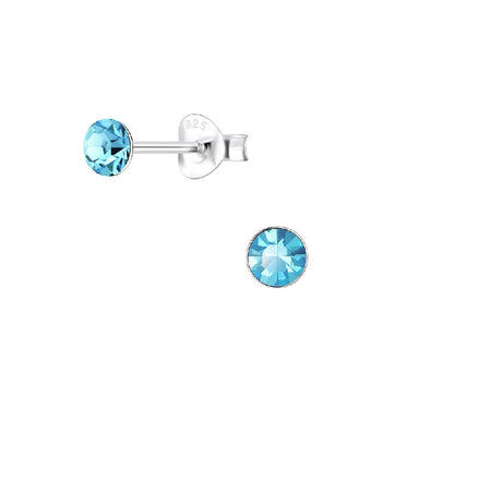 Children's Sterling Silver Clear Crystal Charm Hoop Earrings