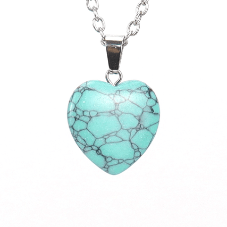 Purple Amethyst Natural Stone Heart Pendant Necklace
