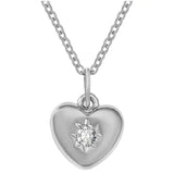 Adult's April Birthstone Heart Pendant Necklace