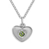 Adult's August Birthstone Heart Pendant Necklace