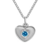 Adult's December Birthstone Heart Pendant Necklace
