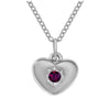 Adult's February Birthstone Heart Pendant Necklace