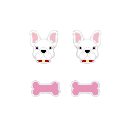 Children's Sterling Silver Dog Stud Earrings