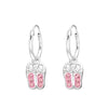 Children's Sterling Silver 'Crystal Ballet Shoes' Hoop Earrings