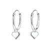 Children's Sterling Silver Heart Hoop Earrings