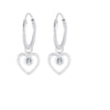 Children's Sterling Silver 'Heart with Clear Crystal' Hoop Earrings