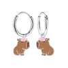 Children's Sterling Silver Capybara Hoop Earrings