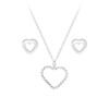 Children's Sterling Silver Heart  Pendant Necklace and Heart Stud Earrings Set