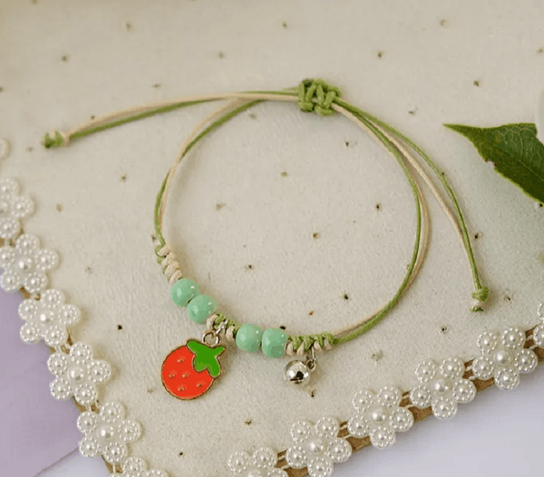 Children's Adjustable Strawberry Wish Bracelet / Friendship Bracelet