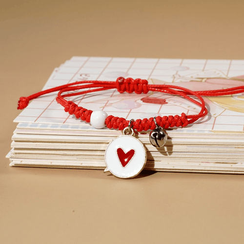Children's Adjustable 'Red Heart' Wish Bracelet / Friendship Bracelet