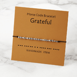 Adjustable Morse Code 'Grateful' Wish Bracelet / Friendship Bracelet - Adult/Teen/Child