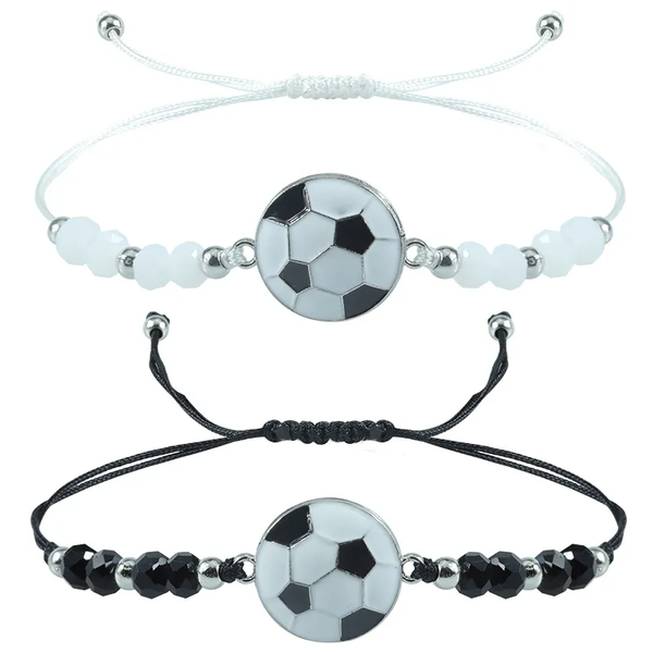 Set of 12 Children's Adjustable 'Football' Wish Bracelets / Friendship Bracelets