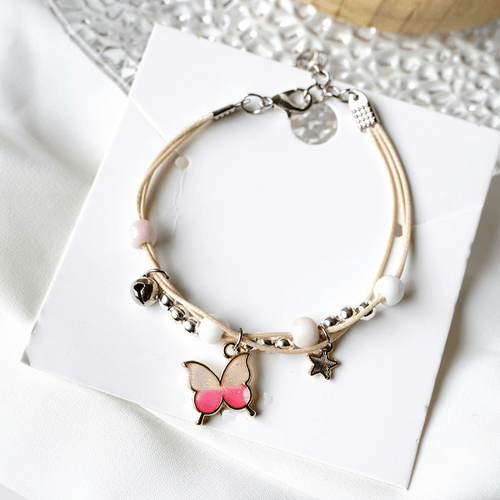 Children's 'Shades of Pink Butterfly' Wish Bracelet / Friendship Bracelet