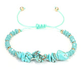 Adjustable Turquoise Natural Stone Wish Bracelet / Friendship Bracelet