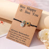Adjustable 'Bee Happy, Bee You' Wish Bracelet / Friendship Bracelet -Black