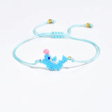 Children's Adjustable Dolphin Beaded Wish Bracelet / Friendship Bracelet