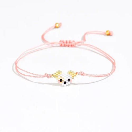Children's Adjustable Puppy Dog Beaded Wish Bracelet / Friendship Bracelet